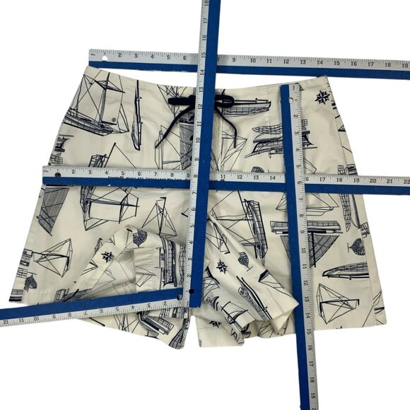 Tory Burch Adrift Skort Shorts 28 Navy Sea New Ivory Spinaker Nautical Sailing - Picture 4 of 12